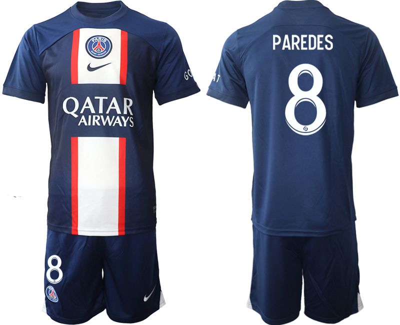 Men 2022-2023 Club Paris St German home blue #8 Soccer Jerseys